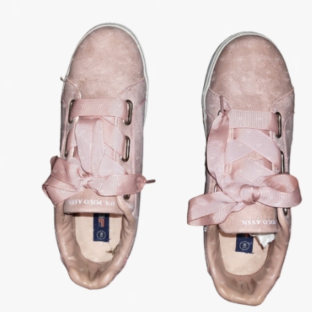 Pink Ribbon Lace-Up Sneakers
